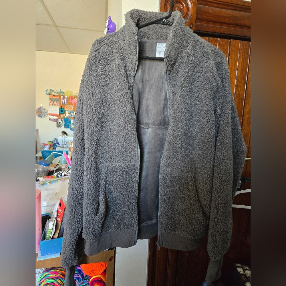 CVG Gray Sherpa Jacket